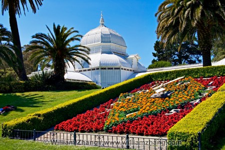 Flower clock at Conservatory of Flowers. San Francisco